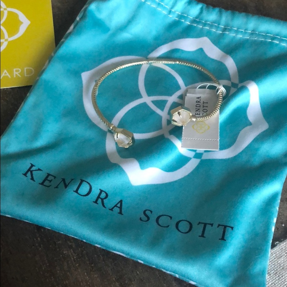 Kendra Scott Jamie cuff. Gold with clear stones.